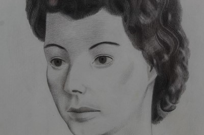 Lot 1276 - *Francis Plummer (1930-2019) pencil and wash drawings - portrait of a lady, signed and dated '67, 31cm x 24cm, in glazed gilt frame