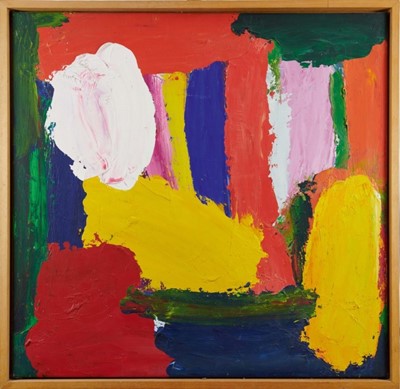 Lot 1272 - Fred Pollock (b.1937) acrylic on canvas - Petal, signed verso and dated '89, 105cm x 107cm, framed 
Provenance: Vanessa Devereux Gallery, London p