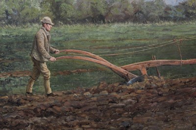 Lot 1210 - Frank Paton (1855-1909) oil on canvas - Autumn Ploughing, signed and dated 1890, 45cm x 75cm, in gilt frame  
Provenance: Burlington Paintings, London