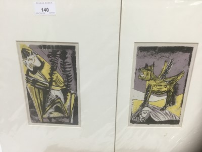 Lot 46 - Robert Colquhoun, pair of lithographs from Poems of Sleep and Dream, mounted, 19cm x 12cm