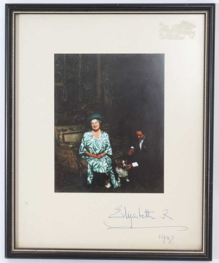 Lot 80 - H.M.Queen Elizabeth The Queen Mother, signed photograph  of Her Majesty with her loyal Page William Tallon