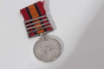 Lot 820 - Queen's South Africa medal with four clasps- Cape Colony, Orange Free State, Johannesburg and South Africa 1901, named to 4229 Pte. C.S. Bickford. S. Wales. Bord