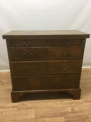 Lot 1505 - Early 18th century and later walnut veneered batchelor's chest