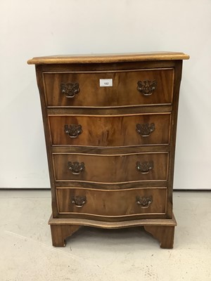 Lot 182 - Georgian style mahogany serpentine fronted chest of four drawers, 49cm wide x 40cm deep x 72cm high