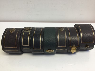 Lot 696 - Collection of fifteen Victorian and Edwardian leather jewellery boxes for bangles