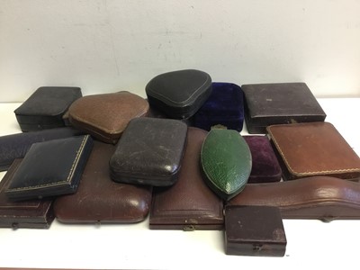 Lot 697 - Collection of antique leather jewellery boxes various