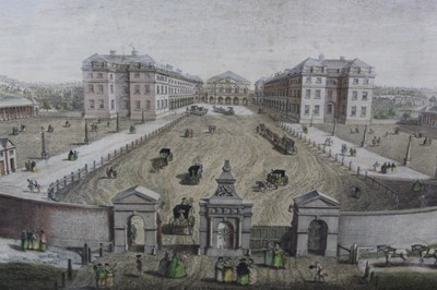 Lot 1252 - 18th century hand coloured engraving - 'The Foundling Hospital', printed 1st May 1756 for Carington Bowles, 26cm x 41cm, in glazed frame