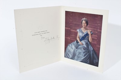 Lot 83 - H.M. Queen Elizabeth The Queen Mother, signed 1968 Christmas card with portrait of Her Majesty - sent to William Tallon