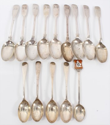 Lot 308 - Collection of Georgian and later silver teaspoons