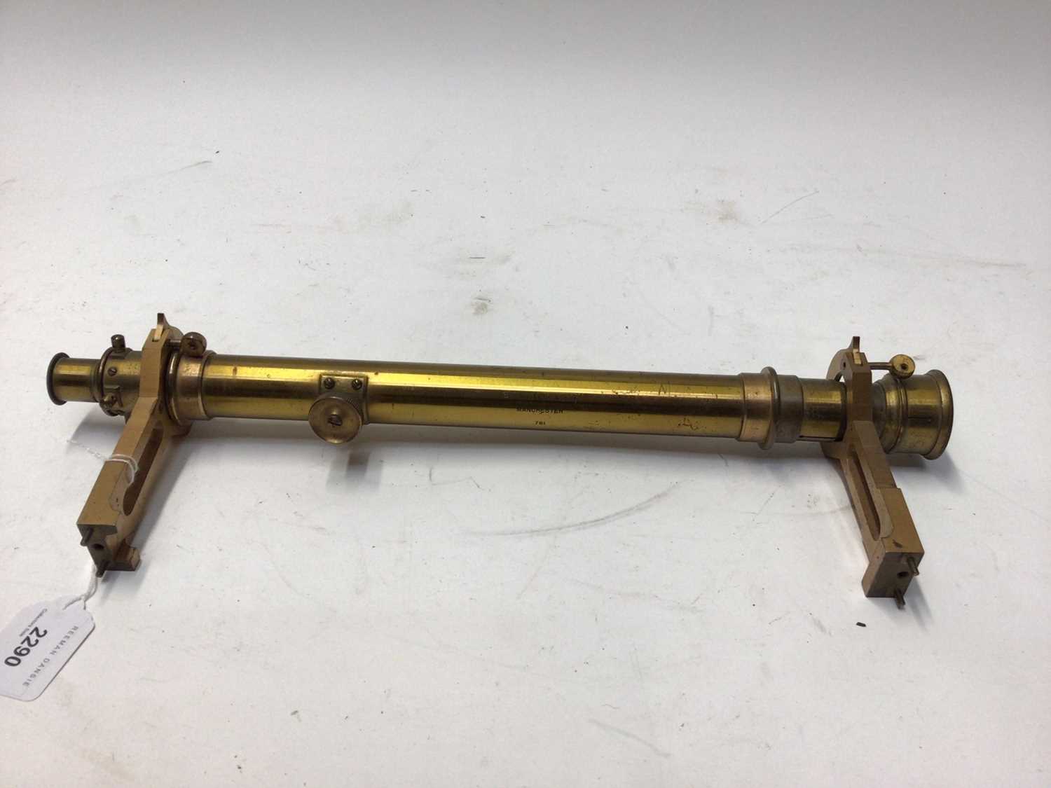 Lot 2290 - Brass theodolite sighting scope by J Casartelli & Son