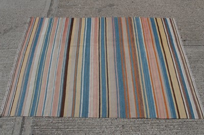 Lot 1555 - Modern Kelim-style hand made woolen carpet with striped design, 280 x 190cm