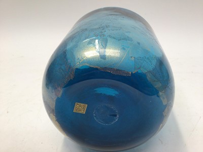 Lot 1024 - Isle of Wight blue and gold Azurene studio glass vase