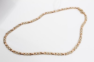 Lot 222 - 9ct three colour gold necklace