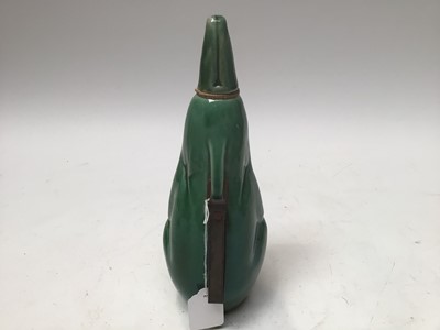 Lot 1059 - Rare 1930s Denby green glazed rabbit decanter and stopper by Donald Gilbert, 27.5cm high