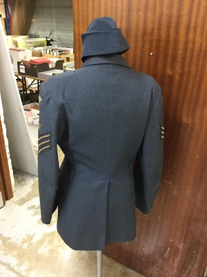 Lot 837 - Post Second World War Flight Sergeant's No.1 Home Dress Jacket with Air Gunner's badge and side cap named on interior to F/L. Heap (2)