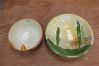 Lot 1127 - 1930s Susie Cooper bowl decorated with orange...