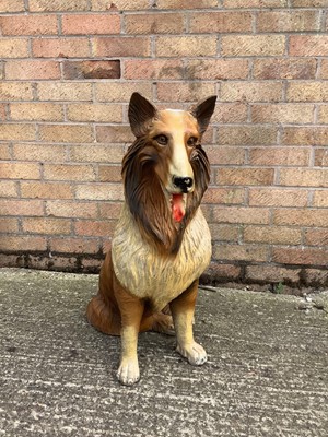 Lot 2360 - Large plaster model of a Collie Dog