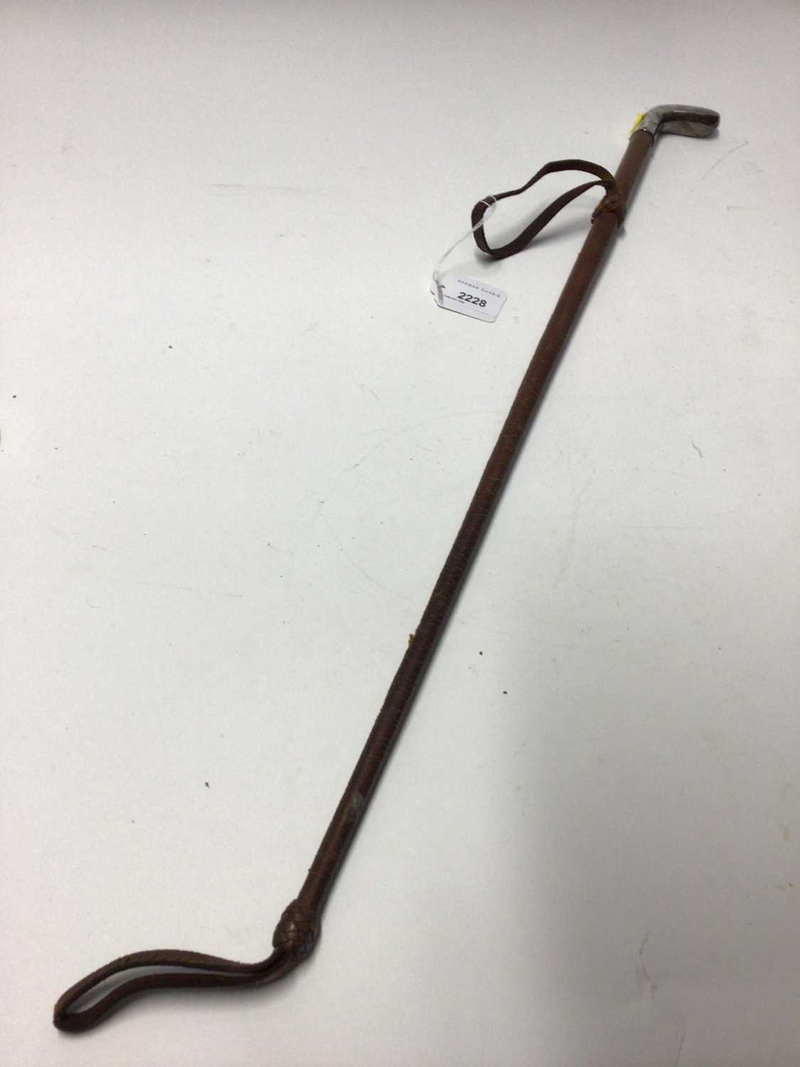 Lot 2228 - Leather riding crop with silver golf club