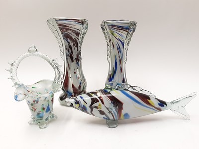 Lot 1111 - One box of Murano glass vases and animals