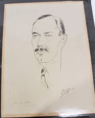 Lot 96 - Jean de Botton (1898-1978) French/American, a folio of ten portrait studies, to coincide with the 1937 Coronation. Depicting Princess Mary, Princess Marina, Prince George, Prince Henry, Sir William...