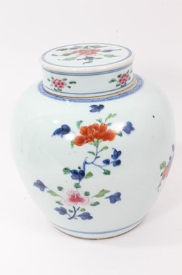 Lot 4 - 18th/19th century Chinese polychrome ginger jar and cover