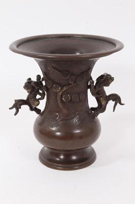 Lot 733 - Four various Japanese bronze vases