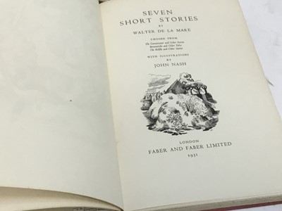 Lot 1512 - John and Paul Nash: including Walter De La Mare - Seven Short Stories, 1931 first edition Faber, together with Contemporary British Artists - Paul Nash, edited by Albert Rutherston, 1923 first edit...