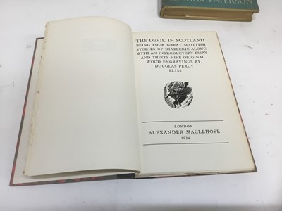 Lot 1513 - Country matters written and engraved by Clare Leighton, 1937 first edition, together with H. E. Bates - Through the woods, with engravings by Agnes Miller Parker, The Devil in Scotland, illustrated...