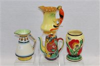 Lot 1133 - 1930s Burleigh Ware jug with parrot handle,...