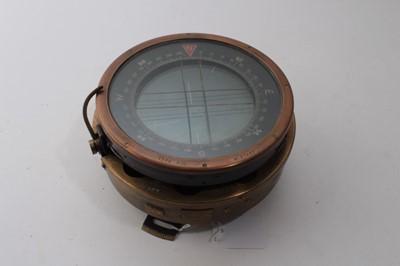 Lot 839 - Second World War RAF type P10 aircraft compass, No. 27689 B, marked with broad arrow and 6A / 1671