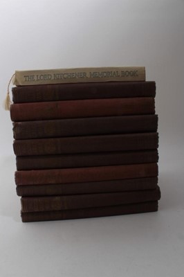 Lot 841 - Books- The Second Great War, nine volume set, edited by Sir John Hammerton together with The Lord Kitchener Memorial Book (10 books)