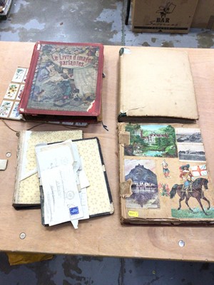 Lot 1328 - Victorian scrap albums, crest album, Victorian letters, early 20th century German 'Speaking Picture Book' with characteristical animal noises