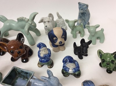 Lot 1070 - Collection of pottery animal ornaments comprising rabbits, dogs, birds and figures, makers to include Denby (qty)