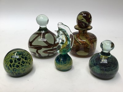 Lot 1075 - Five various Mdina glass paperweights