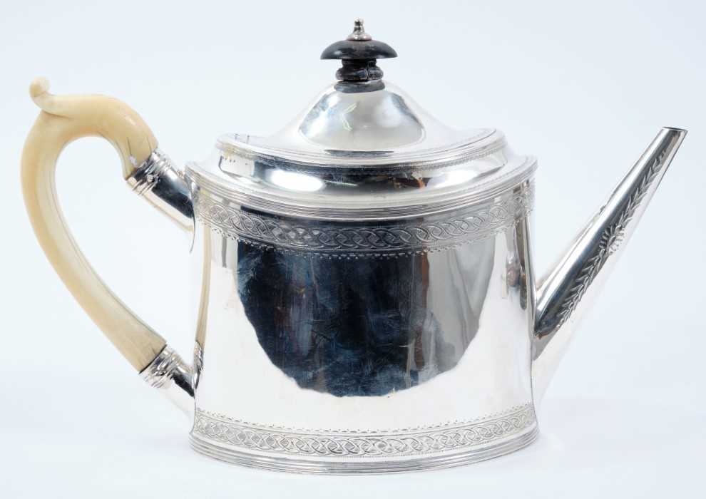 Lot 219 - Georgian silver teapot by Peter and Ann Bateman.