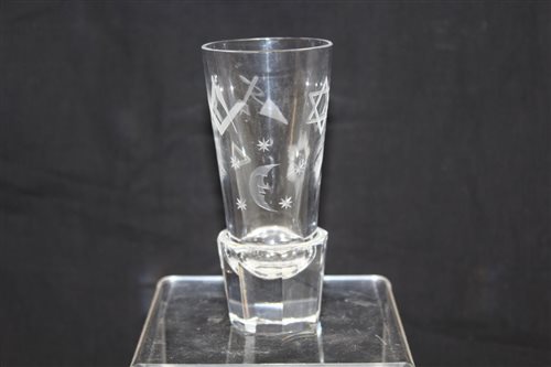 Lot 1137 - 19th century engraved Masonic toasting glass