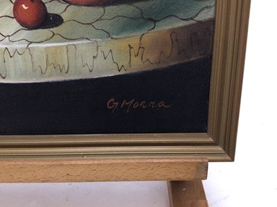 Lot 61 - G. Morra, a 20th century, oil on canvas, Still life of fruit, signed, in gilt frame. 40 x 30cm