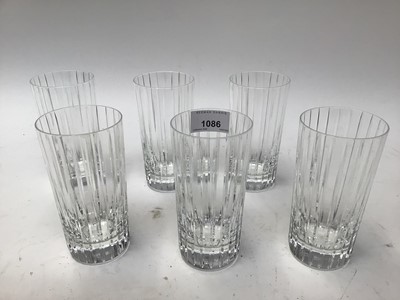 Lot 1086 - Set of six good quality French Baccarat glasses, 14cm high