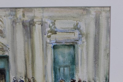 Lot 1241 - Circle of John Singer Sargent (1856-1925) watercolour - Venice Flower Stalls, in glazed gilt frame