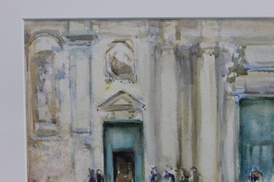 Lot 1241 - Circle of John Singer Sargent (1856-1925) watercolour - Venice Flower Stalls, in glazed gilt frame