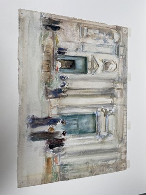 Lot 1241 - Circle of John Singer Sargent (1856-1925) watercolour - Venice Flower Stalls, in glazed gilt frame