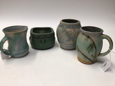 Lot 1093 - Two 1930s Denby Danesby Ware jugs, and two vases (4)