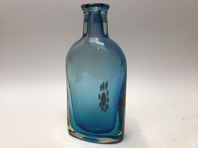 Lot 1095 - Large blue glass bottle vase, 36cm high