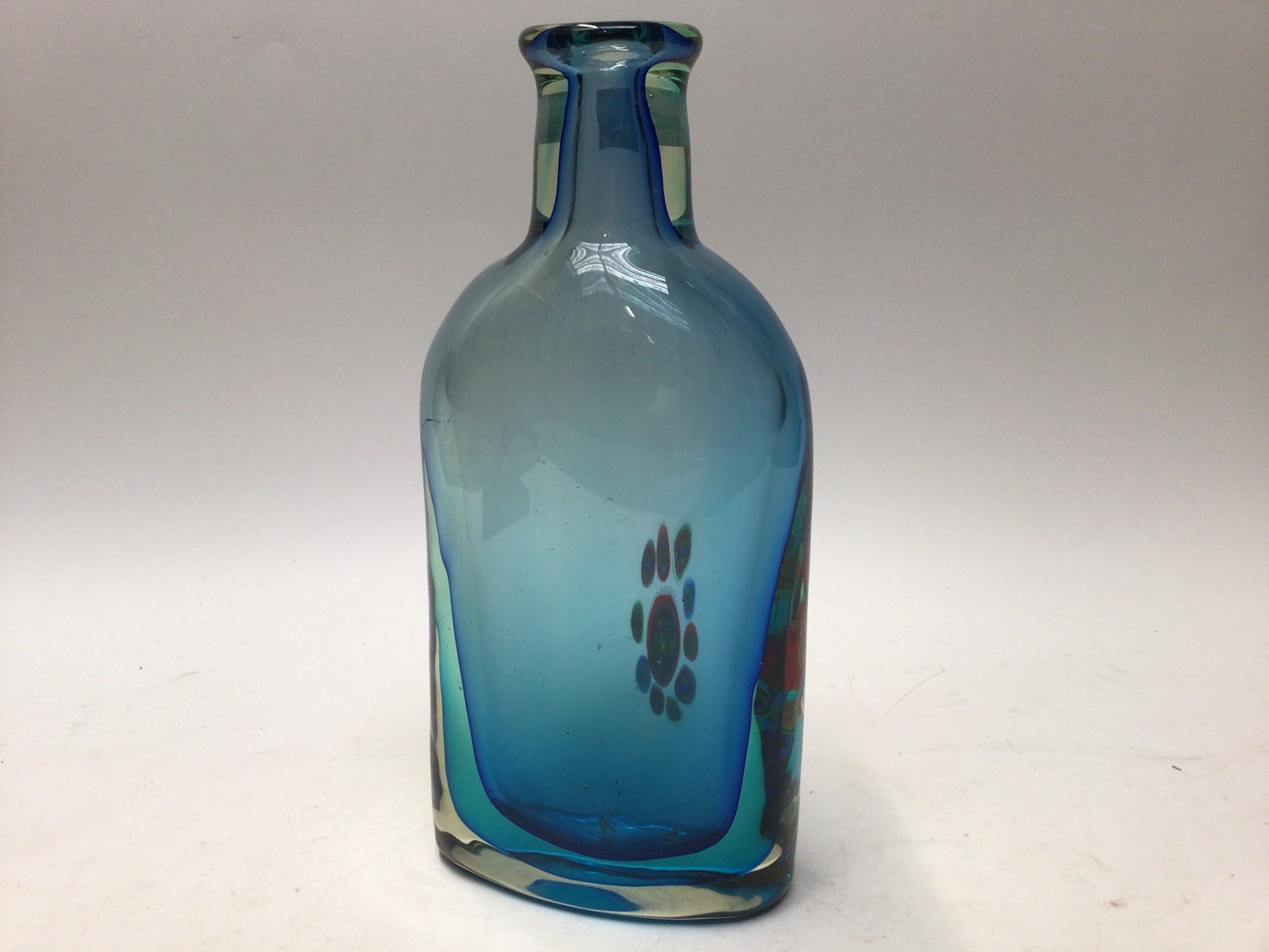 Lot 1095 Large Blue Glass Bottle Vase 36cm High