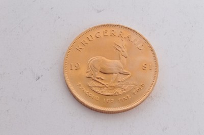 Lot 427 - South Africa - gold 1oz Krugerrand 1981 UNC (1 coin)