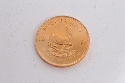 Lot 429 - South Africa - gold 1oz Krugerrand 1981 UNC (1 coin)