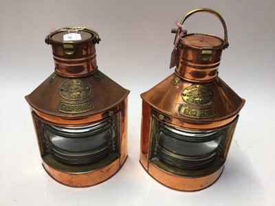 Lot 2300 - Pair of Port Starboard ships lanterns