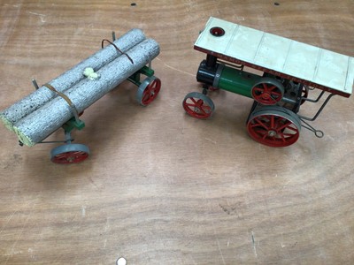 Lot 1753 - Mamod Stationary Traction Engine TE1A in original box plus Lumber Wagon LW1 boxed.