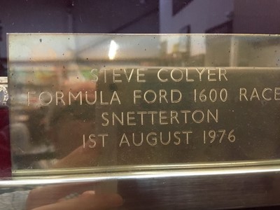 Lot 57 - Formula Ford Interest- two framed gold discs for Formula Ford 1600 Trophy races 1976