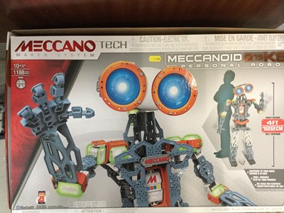 Lot 1693 - Two Meccano G15 KS personal robots, one assembled with box, the other in box but lacking power supply unit and cannot guaranteed to be complete